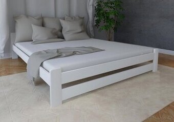 Nová postel MASIV BOROVICE bílá 160x200cm + rošt