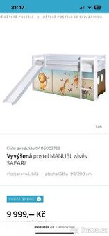 Dětská postel se skluzavkou a herním prostorem
