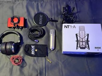 Rode NT1A + Focusrite Scarlett Solo + sluchátka