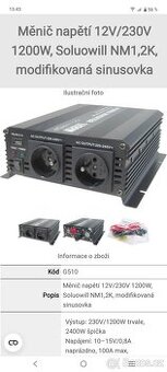 Měnič napětí 1200W