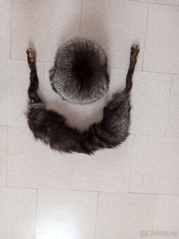 krásná elegantní čepice s kožešinovým límcem