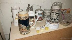 Sklenice Korbele 70.léta+, pivní tácky