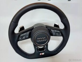 AUDI KOŽENÝ EXCLUSIVE VOLANT + AIRBAG + F1 PADLA BIELA NITKA
