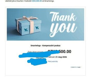 2x 2500 poukaz na letenky