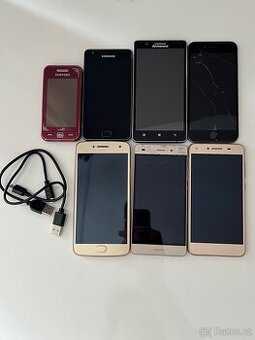 7x mobily/telefony na ND, s vadami, pro sbiratele