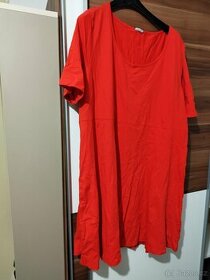 Nové červené šaty z BIO bavlny - 1