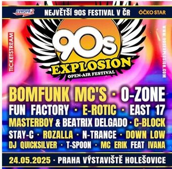 EXPLOSION 90’S vstupenky Praha Holešovice