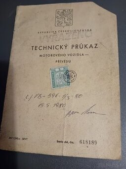 Technický průkaz Škoda Octavia 985 Tudor