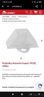 Podlozky trapez Podložka distanční trapéz 70/18, 100ks