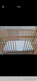 Dětská dřevěná postýlka 120x60