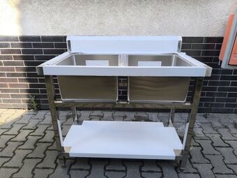 Nerezový gastro dvojdřez 100x60x85 s policí