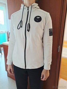 Dámská bílá mikina s kapucí, velikost M/L, Gábina Páralová