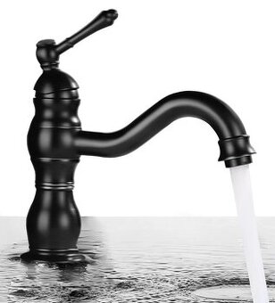 Retro umyvadlová baterie – černá matná