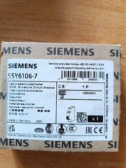 Jistič SIEMENS 5SY6106-7 jm.proud 6A