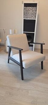 Retro křeslo IKEA EKENÄSET – Béžové, TOP stav