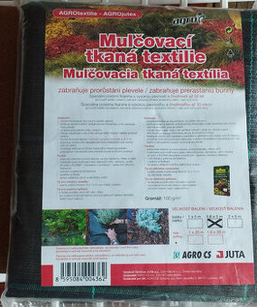 Mulčovací tkaná textilie, nová, 1,6 x 5 m černá