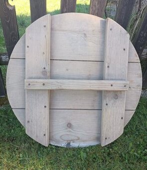 Stará dřevěná poklice, poklop na kotel, sud- 62 cm