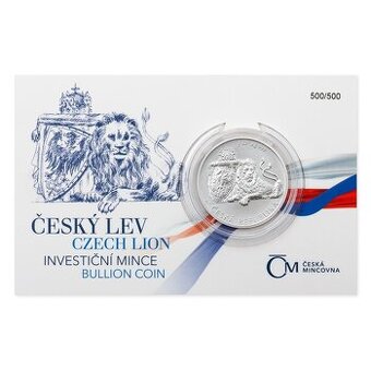 KOUPÍM minci ČESKÝ LEV 2017 číslovaná BLISTR