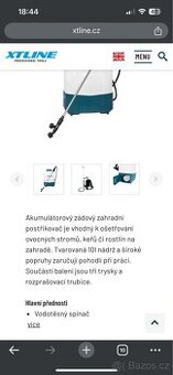 XTLine Aku zádový postřikovač 18V