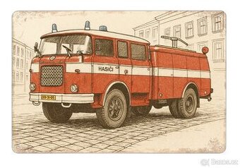 plechová cedule - požární vozidlo Škoda 706 RTHP