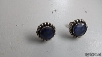 náušnice se safíry ve stříbře (Ag) (nové)