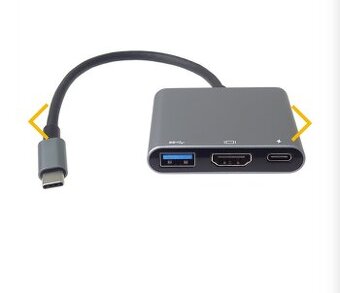 PremiumCord Adaptér USB-C na HDMI + USB3.0 + PD, rozlišení 4