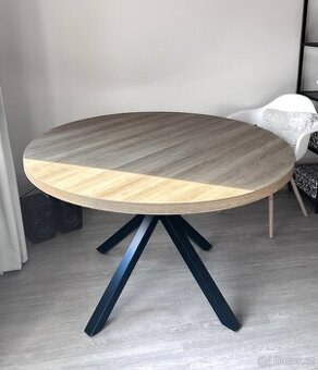 Jídelní stůl, kulatý, 120 cm (přírodní dekor)