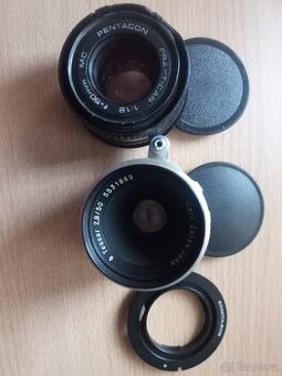 Praktikar 1,8/50  Tessar2,8/50 Exakta redukce Canon