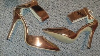 Boty na podpatku, lodičky, plesové, vel. 38