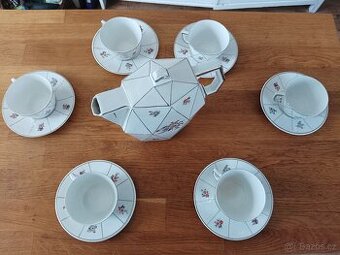 KUBISTICKÁ PORCELÁNOVÁ ČAJOVÁ SOUPRAVA CCP JM PORT DE LA CZE