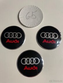 Středové pokličky / samolepky kola AUDI + logo 65 mm - 1
