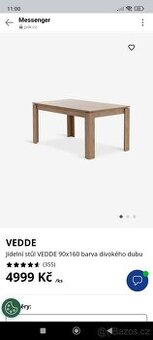 Nový jídelní stůl VEDDE