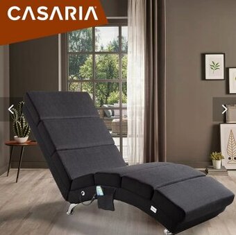 Casaria London Antracit - masážní lenoška