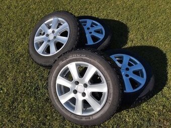 ALU Borbet 4x100 r15x6,5j ET 40, 185/65/15 zimní