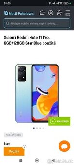Xiaomi Redmi Note 11 Pro, 6GB/128GB Star Blue použité