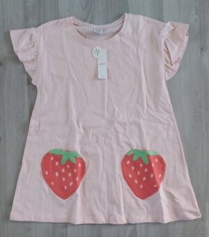 Nová tunika nebo šaty s jahodama vel.122 zn. Lindex