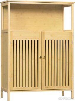 EUGAD Bambusová koupelnová skříňka, 70 x 98 x 32 cm