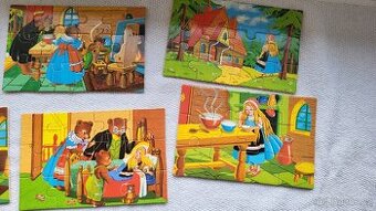 Dřevěné puzzle – Zlatovláska a tři medvědi