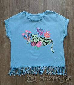 Triko světle modré s třásněmi vel. 122
