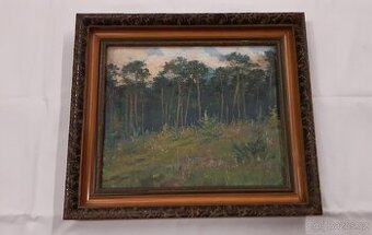 Obraz olej na desce autor František. Motyčka originál