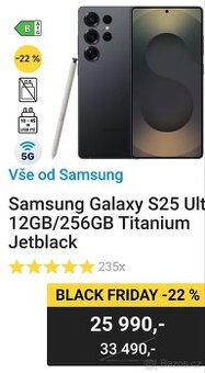 Samsung S25 Ultra 12/256GB NOVÝ 3roky zár.