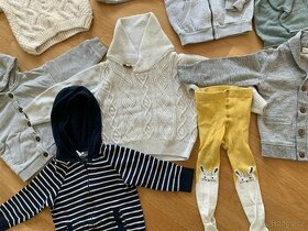 Značkové svetry, mikiny, kardigany (7 ks) a punčošky - 80,86