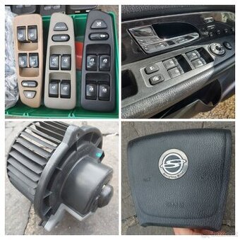 Ovladače stahováni oken, ventilátor, airbag, emblem Rexton