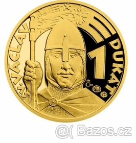 Zlatý 1-dukát sv. Václava se zlatým certifikátem 2022 proof