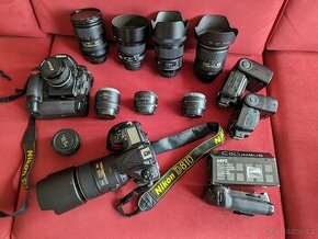 Nikon výbava D810, D700, Nikon 24-120, 28-300, 85 1.4 a dalš