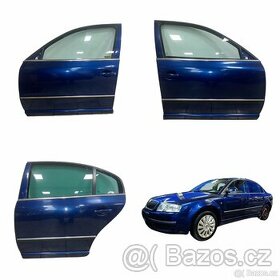 Všechny dveře modrá metalíza LF5Q Škoda Superb sedan FL 2008