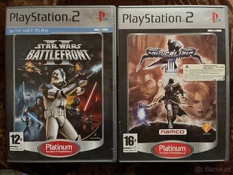 PS2 hry Star Wars Battlefront + Soulcalibur 3 Platinum