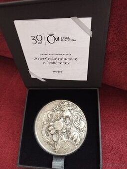 Stříbrná kilogramová medaile 30 let České mincovny