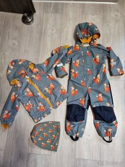 Set Tchibo lišky - 86/92 - overal, bunda, čepice