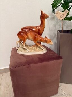 Velká soška Royal dux srnec se srnou